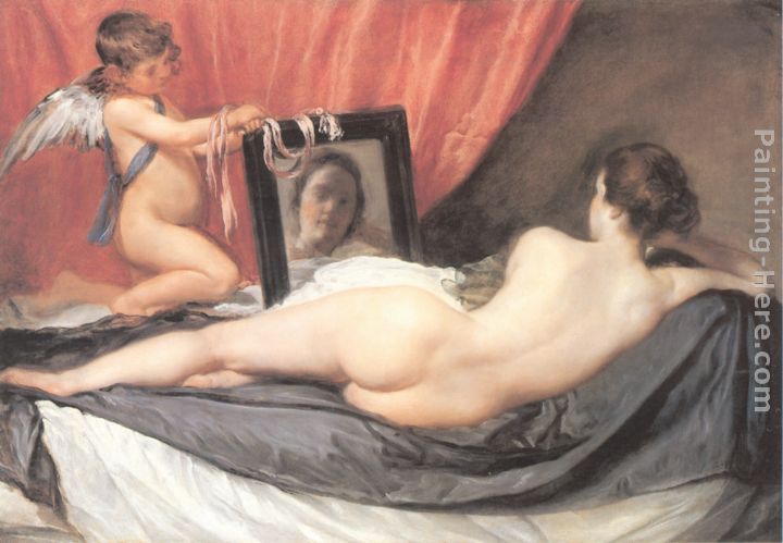 Venus at Her Mirror painting - Diego Rodriguez de Silva Velazquez Venus at Her Mirror art painting